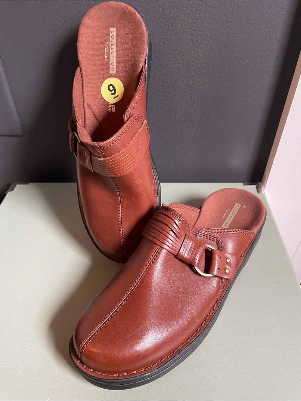 Clarks Women's Brown Slip-On Clog with Buckle